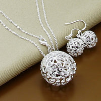 Special Sphere Silver Set: Necklace & Earrings